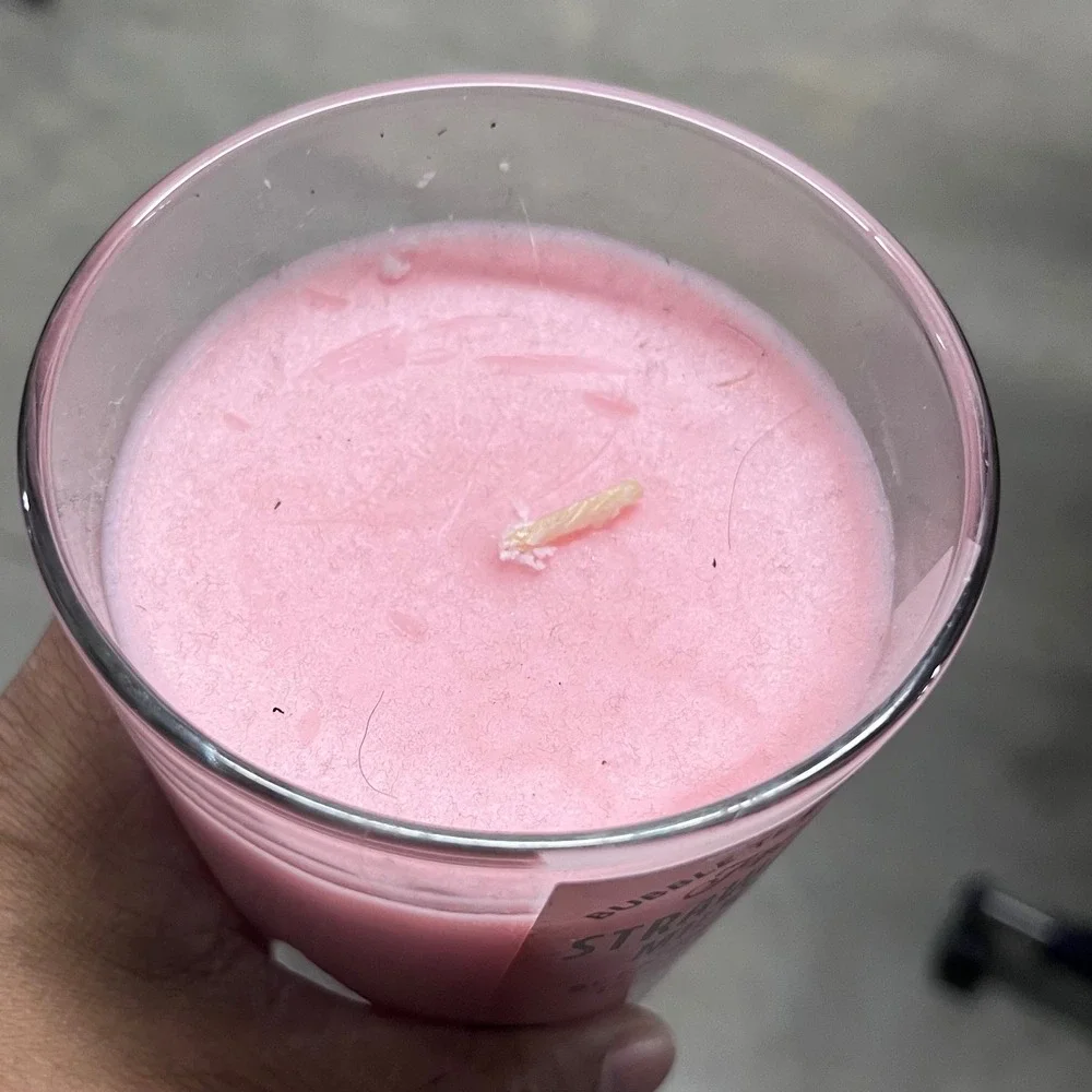 Fresh Strawberry Milk Tea Scented Candle 12oz Bubble‎ Tea Collection Kawaii Boba